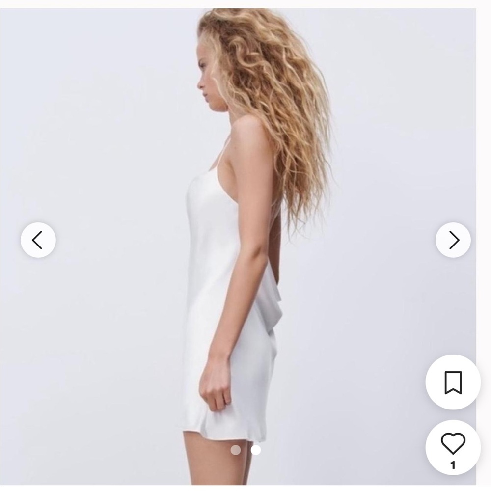 ZARA Silk Mini Dress in White